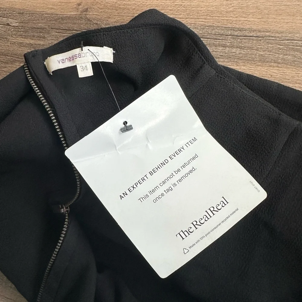 Vanessa Bruno Black Mini Bubble Skirt Zip Up Back Size US 2/XS FR 34